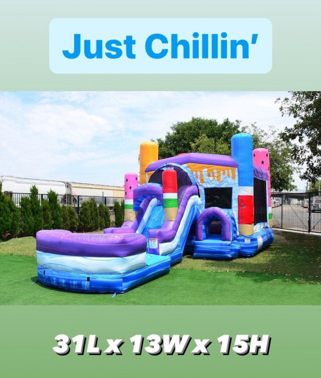Just Chillin' Bounce House With Slide (Wet or DRY)