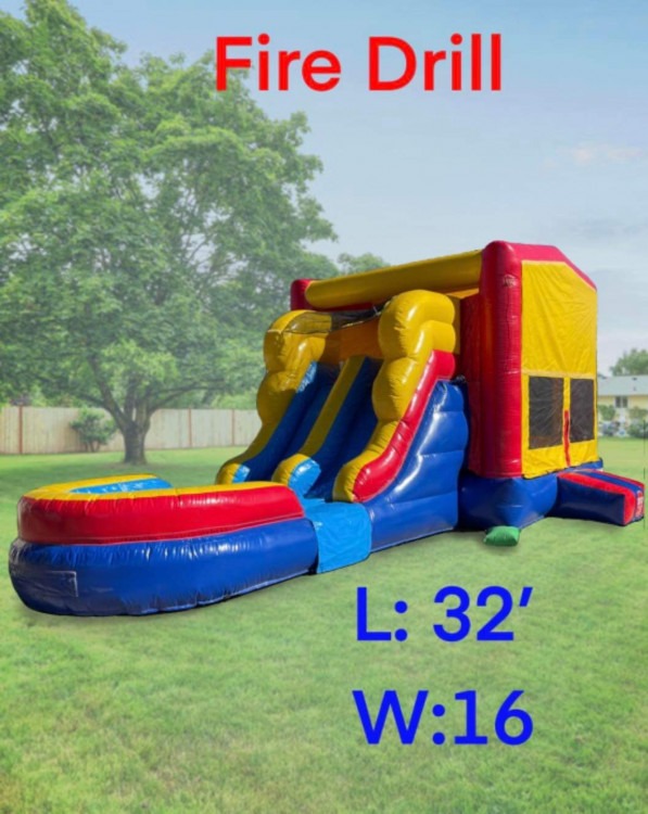 Fire Drill 2.0 Bounce House with Dual Slide (WET or Dry)