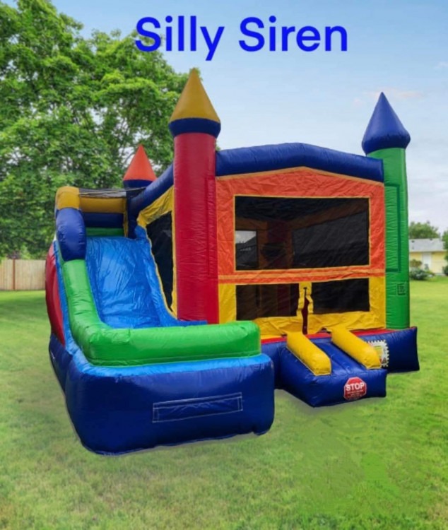 Silly Siren Bounce House With Slide (WET or DRY)