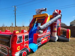 IMG 5760 1710005431 Engine 9 Fire Truck Bounce House With Slide (WET or DRY)